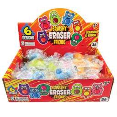 Squishy Friends Erasers, 36 Pack