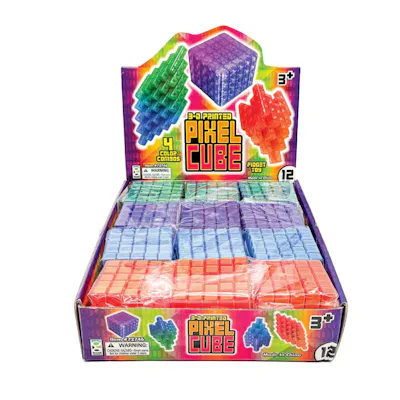 3D Printed Pixel Cube Fidget Toy - Assorted