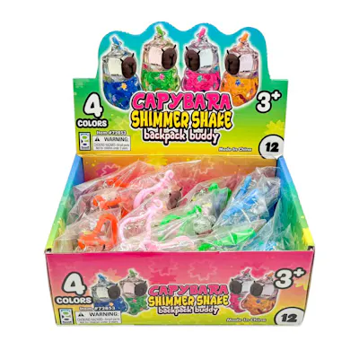 Capybara Shimmer Shake Backpack Buddy Keychain, Assorted - 2'
