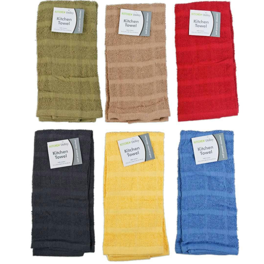 Kitchen Towels - Assorted Colors, 15" x 25"
