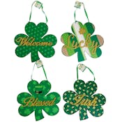 St. Patrick's Day Shamrock Wall Plaque, Four Assorted