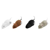 Wind Up Furry Mice Cat Toys - Assorted