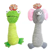 Squeaker Plush Dog Toys - Frog & Elephant