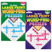 Large Print Word-Find Puzzle Books, Assorted - 98 Pages, Two Titles