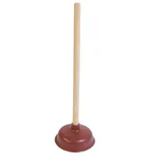 Wood Plunger with Rubber Handle
