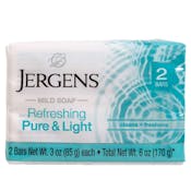 Jergens Pure and Light Bar Soap, 2 Pack - 3 oz Each