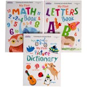 "My First" Coloring Books - Letters, Math, Picture Dictionary