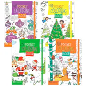Christmas Coloring Books - Pocket-Sized, 4 Assorted Volumes