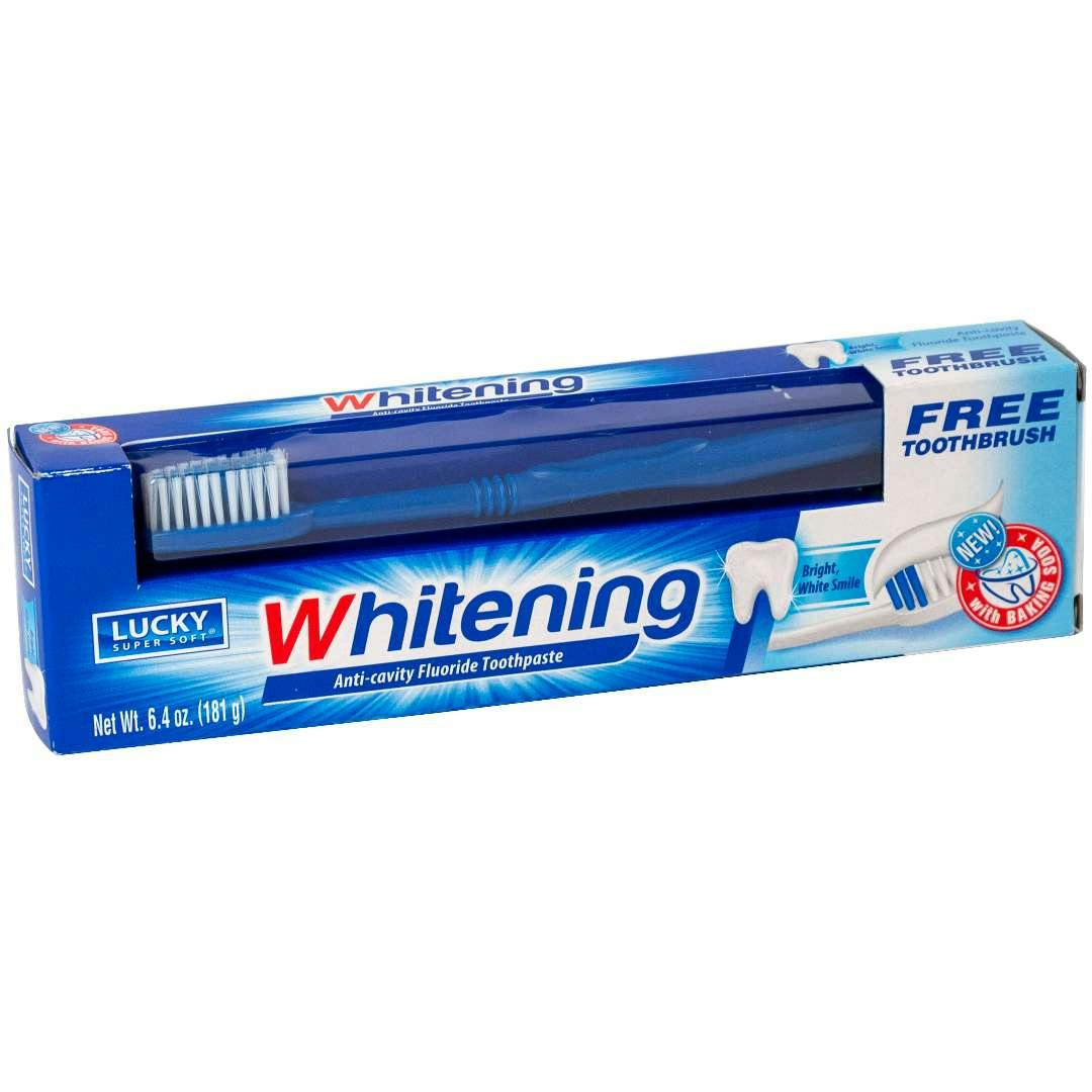 Whitening Toothpaste with Toothbrush - 6.4 oz Tube