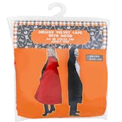 Adult Velvet Capes with Hood - Red & Black, 44"
