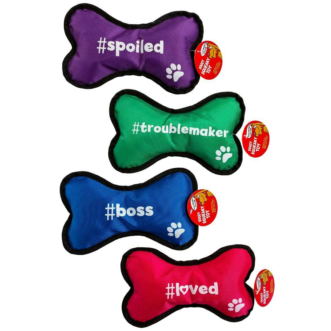 Bulk Doggy Rubber Chew Toys, 4 Designs, Small to Medium Dogs