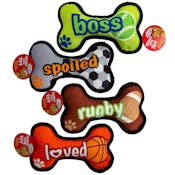 Dog Canvas Bone Chew Toys - Rope Edge