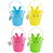 Easter Bunny Baskets - Plastic, 4 Colors