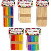 Wooden Craft Sticks - Natural & Multi-Color
