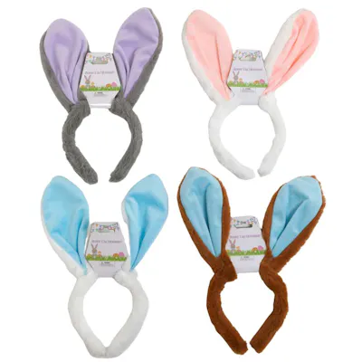 Deluxe Bunny Ear Headbands - Assorted