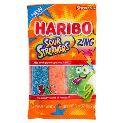 Haribo Sour Streamers Gummi Candy - 3.6 oz
