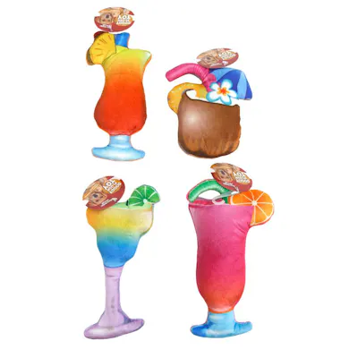 Squeaker Vinyl Dog Toys - Cocktail Drinks