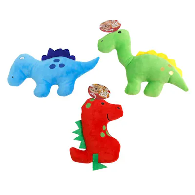 Plush Dinosaur Dog Toys - Assorted Colors