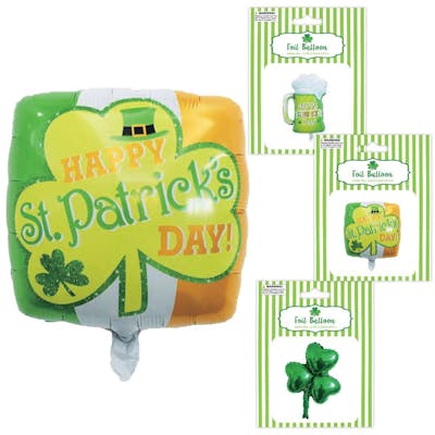 St. Patrick's Day Foil Balloons - Assorted