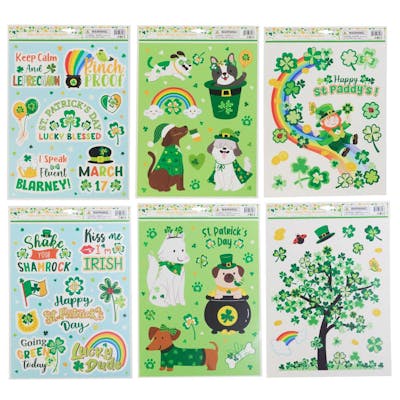 St. Patrick's Day Window Clings - Assorted