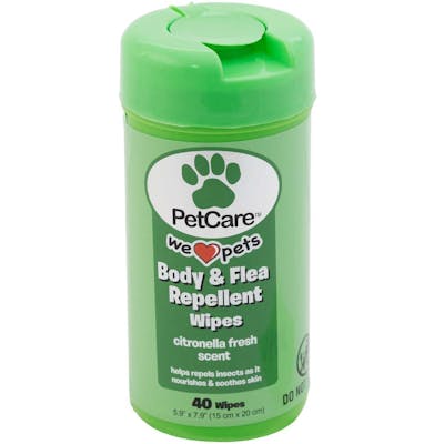 Flea Repellent Pet Wipes - Natural Citronella, 40 count