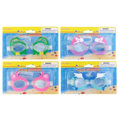 Kid's Swim Goggles - 4 Assorted Animal Shapes