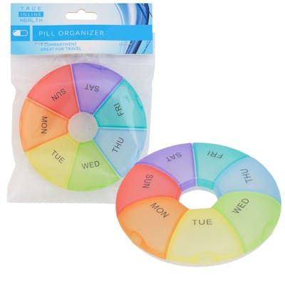7 Day Round Pill Organizer - 4.75"