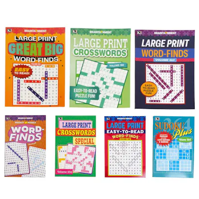 Large Print Puzzle Books - Seven Titles