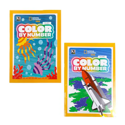 National Geographic Kids Color by Number Books - Two Titles