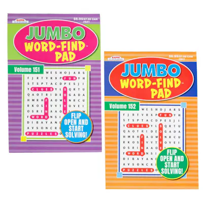 Word Find Flip Pads, 160 Pages - Two Titles