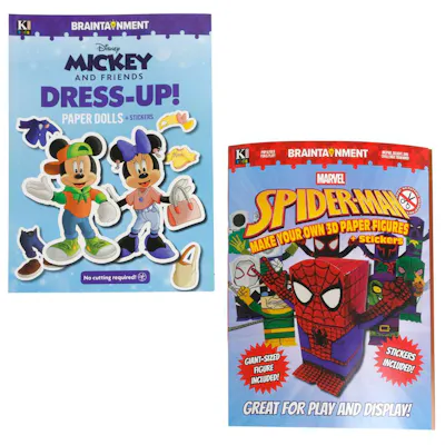 Disney and Marvel Paper Dress-Up Dolls and 3D Paper Figures - Two Titles