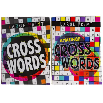 Large Print Crossword Puzzles, 80 pages - Two Titles
