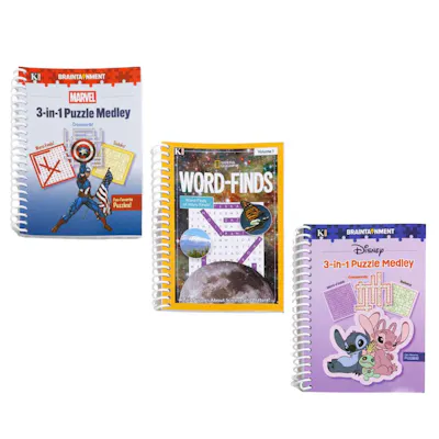 Disney, Marvel, and National Geographic Puzzle Books - Three Titles