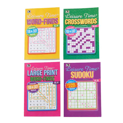 Leisure Time Puzzle Books - Four Titles