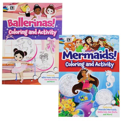 Mermaids and Ballerinas Coloring Books - Assorted