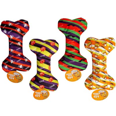 Halloween Dog Bone Canvas Toys - Assorted Prints