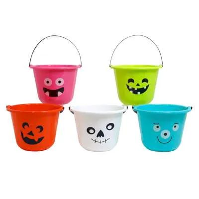 Halloween Candy Bucket with Character Designs - Assorted