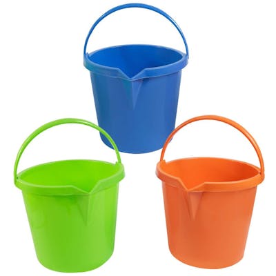 Plastic Buckets with Spout - Assorted Colors, 2.6 Gallons