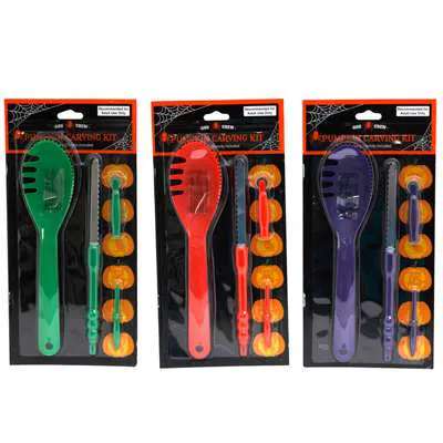 Pumpkin Carving Kits, Assorted - 4 Piece