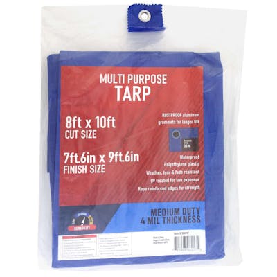 Blue Weather-Resistant Tarps - 8' x 10'