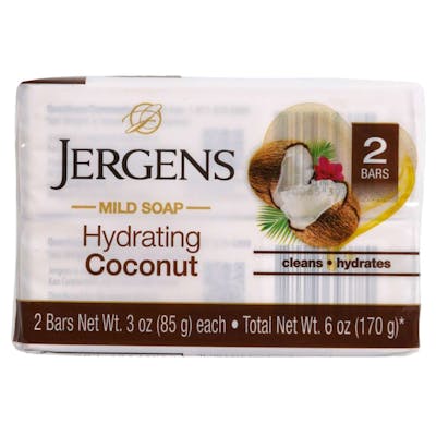 Jergens Coconut Bar Soap, 2 Pack - 3 oz Each