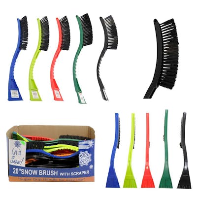 Snow Brush with Ice Scraper, Assorted - 20"