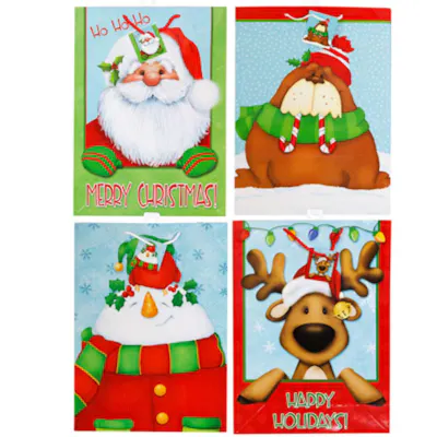 Christmas Gift Bags, Assorted - X Large
