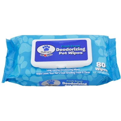 Pet Deodorizing Wipes, 80 Count