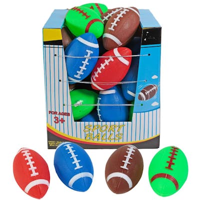 Footballs, 4 Assorted Colors - 6"