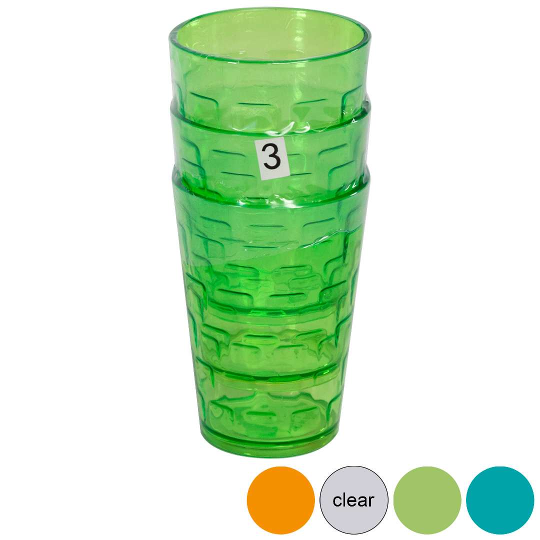 Wholesale Glasses, 8 oz, Assorted Colors, Plastic, 4 Pack - DollarDays