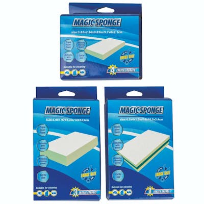 Sponge Eraser Cleaning Pads - Assorted Sponge Sizes