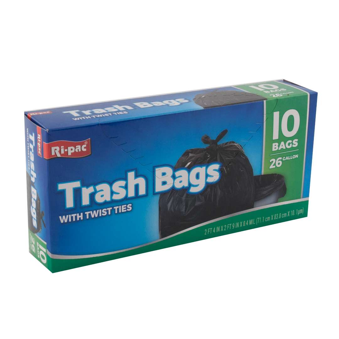 Bulk Trash Bags, Black, Heavy-Duty, 45 Gallon, 2-Ply - DollarDays