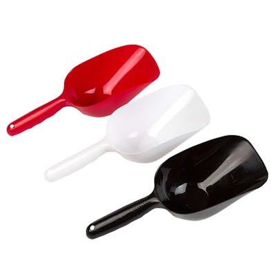 Plastic Scoops - White/Red/Black, 12"