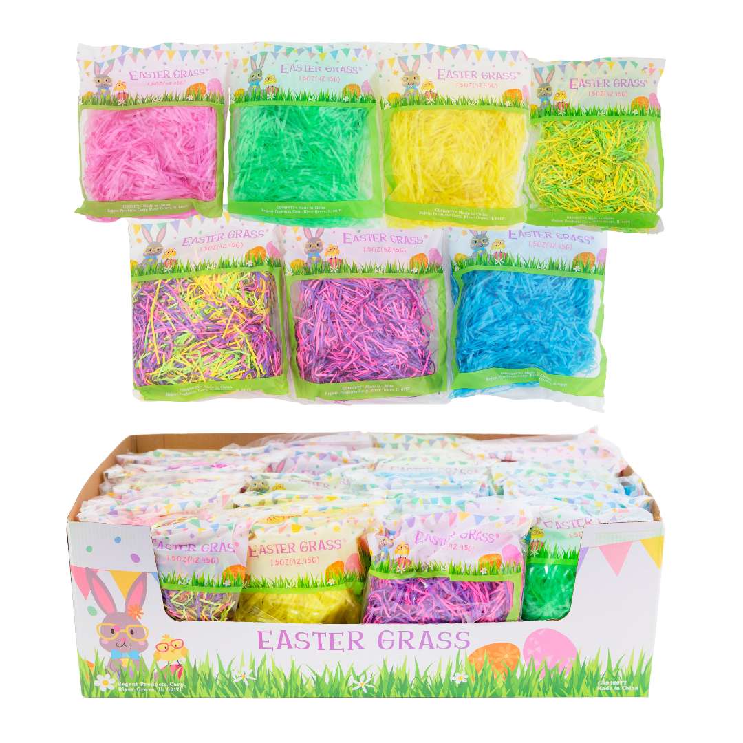 Mixed lot of Easter grass basket filler, 6 colors, 20 oz. total